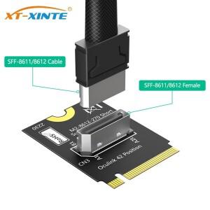 M.2 NVME 키 M SFF-8611/8612 어댑터 카드로 변환 PCI-e 4.0 x4 OcuLink 4i 호스트 U.2 U.3 SSD 및 eGPU용
