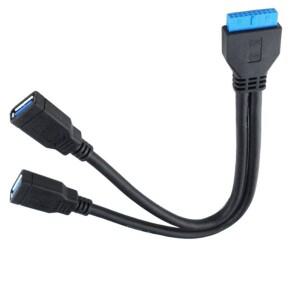 마더 보드 USB 30 20pin Stecker auf 듀얼 PC 컴퓨터 가을 2 포트 zu 메인 헤더