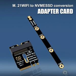 M.2 A+E 타입 NVME SSD 어댑터 - PCIE 4.0 라이저 카드 A/E 키 to M (브래킷 포함) 2230 2242