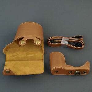 [호환품]소니호환 A5000 A5100용 카메라 가방 PU 가죽 케이스 어깨끈 보호 커버 본체