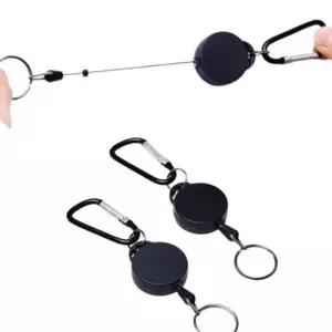 회수형 휴대용 열쇠고리 릴 스프링 카라비너 와이어 홀더-WFNSAOF