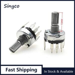 5PCS RV17 스위치 전위차계 포함 B1K 2K 5K 10K 핸들 길이 15mm 5핀 볼륨 조절 속도 증폭기