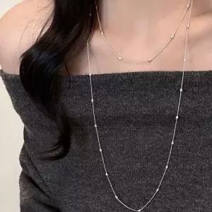 여자목걸이 써지컬 스틸 패션 롱 긴 목걸이 악세사리 실버-WFNSEDX