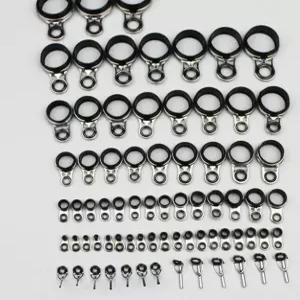 낚시대 가이드링 가이드캡 25개 세트 수리 부품 와이어 도구 낚시 라인 튜닝