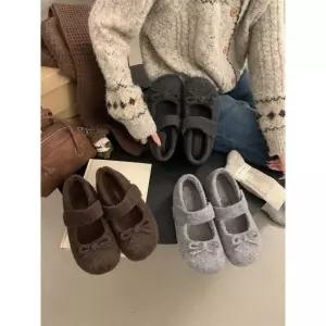 셉띠엠브레 회색 메리제인슈즈 펌프스 기모 슈즈 통굽 여성하이탑 속굽 UNO5