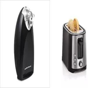 해밀턴 비치 전기 캔 오프너 + 자동 차단 및 베이글 기능이 있는 토스터 번들