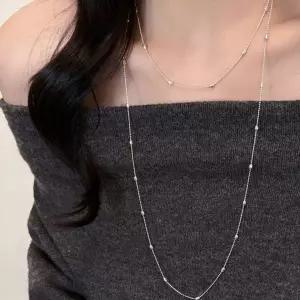 여자목걸이 써지컬 스틸 패션 롱 긴 목걸이 악세사리 실버-WFNSEDX