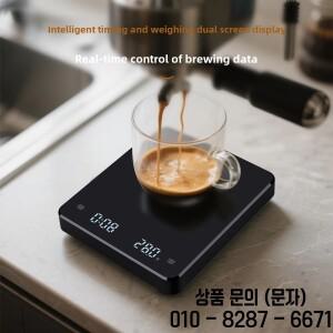타이머 커피 저울 3Kg 0.1g 정확도 열 차단 매트 포함 브루잉 핸드 에스프레소 디지털