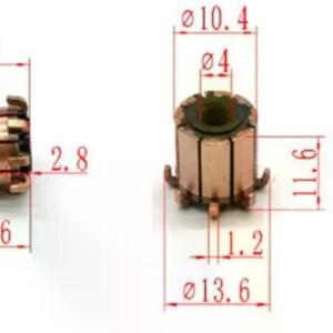 1개 DIY 액세서리 전기 모터 정류자 10.4x4x11.6mm 8P 톱니 구리 전동 공구용