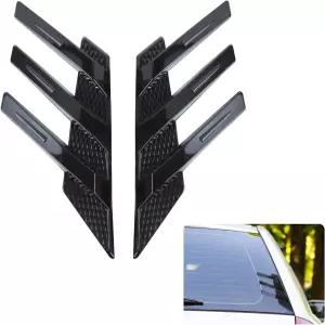 우야오야오 2PCS 자동차 뒷유리 루버 데칼 레이싱 스타일 장식 스티커 차량 바람막이 에어 나이프 범용