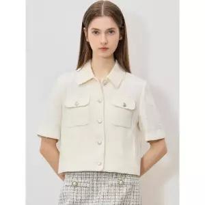 [리스트][리스트(LIST)] 고퀄러티 썸머 트위드 백 밴딩 반팔 재킷 (택가격 398000원)