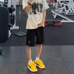 팬츠 블랙 남친 여름 일자핏 아우터 프린트 하의 반바지 트레이닝 아웃도어 삼각고 5부 원픽2