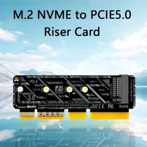 PCIE NVME 확장 카드 라이저 128Gbps PCIE5.0 X4/X8/X16 to M.2 M 키 SSD 어댑터 2230 2242 지원