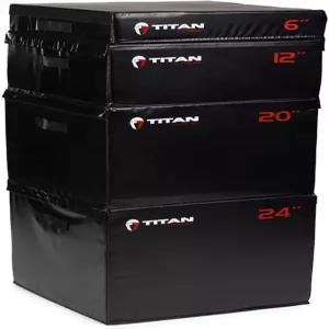 타이탄 피트니스 스태커블 소프트 폼 플리오메트릭 박스 세트 6인치 12인치 20인치 24인치 고밀도 EPE 코어