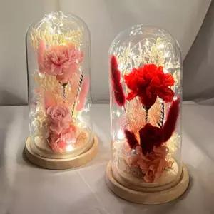 어버이날 스승의날 프리저브드 플라워 카네이션 장미 시들지않는 꽃 무드등 만들기 DIY 키트 인테리어 소품