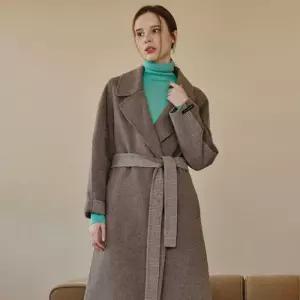 [리안뉴욕][리안뉴욕] 솔리드 배색 체크 핸드메이드 코트