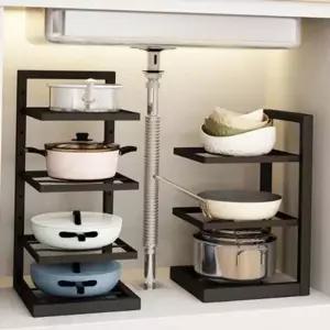 ( )냄비 다단 정리대 주방 하부장 접시 싱크대 선반 다용도