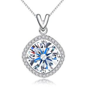 ochisdf 5캐럿 모이사나이트 펜던트 목걸이 18K 흰색 화이트 골드 실버 도금 목걸이와 모이사나이트 D 컬러 이상적인 컷 다이아몬드 목걸이