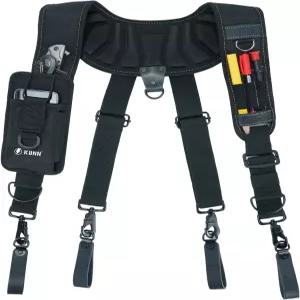 KUNN 가죽 공구 벨트 멜빵 건설 가방 성형 공기 채널 작업 카펜터 일렉트릭 블랙