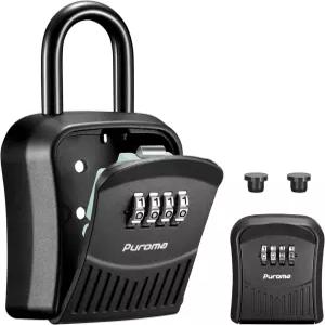 퓨로마 자물쇠 상자 조합 열쇠 리셋 가능한 코드가 있는 벽걸이 휴대용 보관 집 아파트 사무실 외부 안전