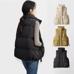 [하프클럽/연루아]연루아 데일리 하이넥 볼륨 베스트 실루엣 여름신상 클래식 고급스러운