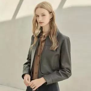 [리안뉴욕][리안뉴욕] 리안 크롭 카라 양가죽 자켓