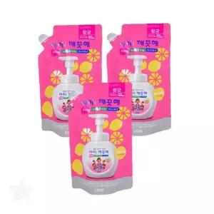 어린이 손 세정 거품 비누 리필 용기 레몬 향기 위생 청결 아기 손씻기 세면