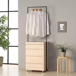 고품질 이동식 행거 옷가게 수납장 메이플 4단 행거수납장 수납정리함 수납행거 이동식행거 WFLTSJ5