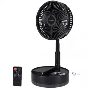 접이식선풍기 8인치 블랙 폴딩 저소음 리모컨 내장형 회전 배터리 타이머cde816
