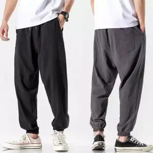 [라일리여성의류] Rly 남성 여름 시원한 린넨 소재 허리 밴딩 조거 팬