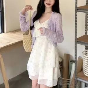 여자 데일리룩 여리핏 시스루 크롭 가디건