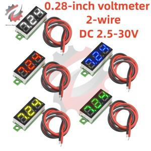0.28 인치 DC LED 디지털 전압계 2.5-30V 측정기 자동차 모바일 전원 테스터 감지기 12V 빨간색 녹색 파란