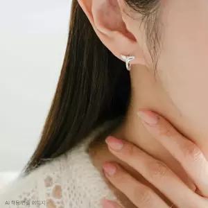 925Silver 민자 고래꼬리 원터치 귀걸이 OPHEE1782