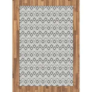 루나블 시계 영역 러그 로마 숫자 모노크롬 시계가 있는 레트로 아날로그 빈티지 영감 거실 침실 식당용 플랫 우븐 액센트 4피트 X 5피트 7인치 블랙 화이트