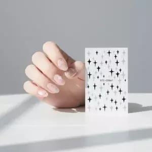 도형 네일 스티커 4종 붙이는 젤 매니큐어 셀프 손톱 아트 데코-WFN...