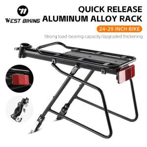 웨스트 바이킹 퀵 릴리즈 자전거 트렁크 랙 알루미늄 합금 뒷좌석 카고 캐리어 반사 맥세이프호환 액세서리