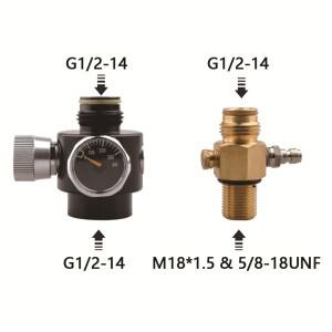 [호환품]HPA 스테이션 공기 조절기 제어 가능 0-200psi G1/2-14 가스 실린더 리필 충전 어댑터 소다수 Co2