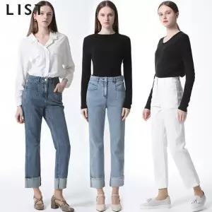 [리스트][리스트] 턴업 스트레이트 데님 팬츠