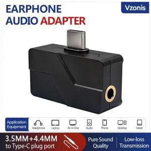 Vzonis HIFI 이어폰 오디오 어댑터 변환 플러그 DAC USB C - 3.5/4.4mm 밸런스드 커넥터 고해상도 32비트