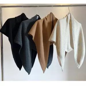 울 어깨숄 삼각스카프 니트 여성 블랙 대형