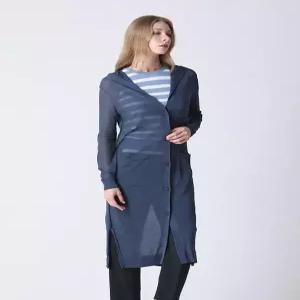 [리스트][리스트] 슬릿 후드 롱 니트 가디건