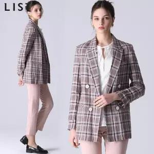 [리스트][리스트] 체크 프론트 린넨 재킷