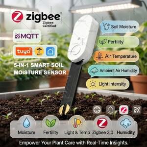 Zigbee 식물 토양 수분 센서 조도 비옥도 습도 온도 측정기 실시간 모니터  Tuya 홈 어시스턴트 Z2M용