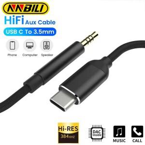 NNBILI Usb C타입 ~ 3.5mm Aux 오디오 케이블 헤드셋 스피커 헤드폰 잭 어댑터 자동차 for samsung 호환 S2