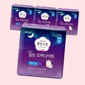 좋은느낌 입는 오버나이트 8매 X 4팩(총 32매) 입는생리대 팬티 속옷 언더웨어형 대형 4605319