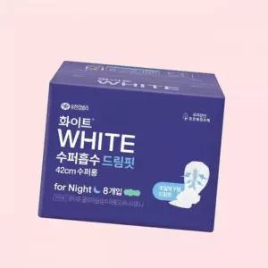화이트 42cm 수퍼흡수 수퍼롱 드림핏 8매 X 1EA 오버나이트 생리대 4605322