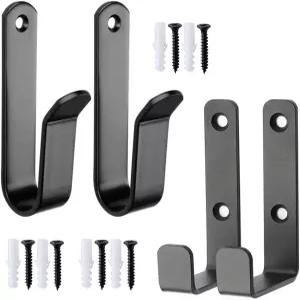SquEqu 4팩 스노보드 벽걸이 클립 수평 스케이트보드 홀더 나사 포함 디스플레이 스탠드 스노우 라이더