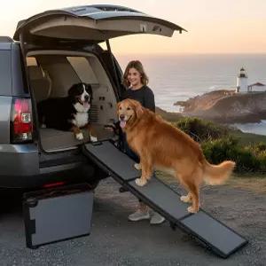 반려견과 고양이를 위한 펫 기어 3단 휴대용 반려동물 램프 길이 71인치 너비 최대 200파운드 특허받은