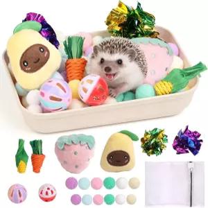 고슴도치 액세서리 볼 장난감이 있는 케이지용 디그박스 트레이 재미있는 페럿 고양이 햄스터용 볼벨