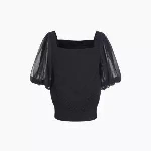 [AK분당점] [에고이스트] [BLUE LABEL] 우븐 배색 소매 니트탑 ES2OKH03